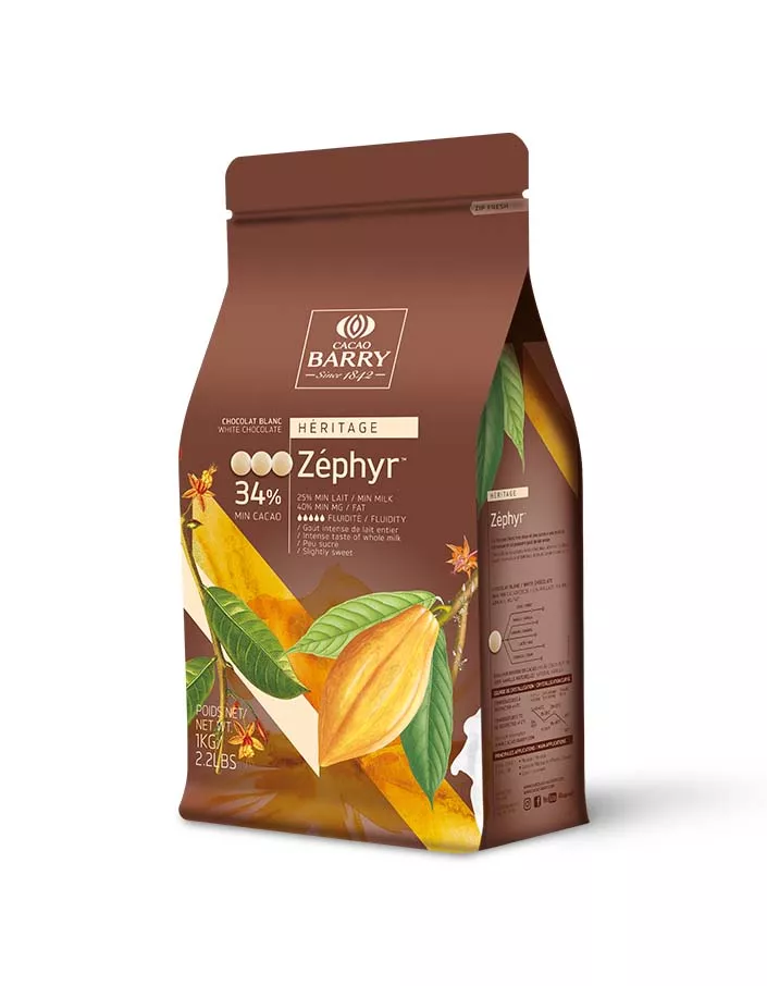 

Шоколад Cacao Barry - Белый "Zephyr", 34%, 1кг. (CHW-N34ZERH-2B-U77), Cacao Barry Zephyr 34%