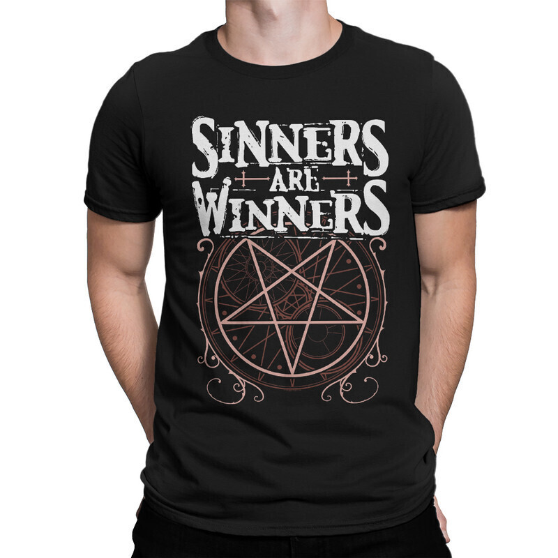 

Футболка мужская Dream Shirts Sinners are winners 1000536222 черная XS, Sinners are winners 1000536222