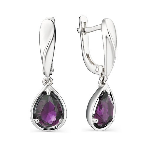 

Серьги подвески из серебра ЯХОНТ Ювелирный 189247, аметист, 189247
