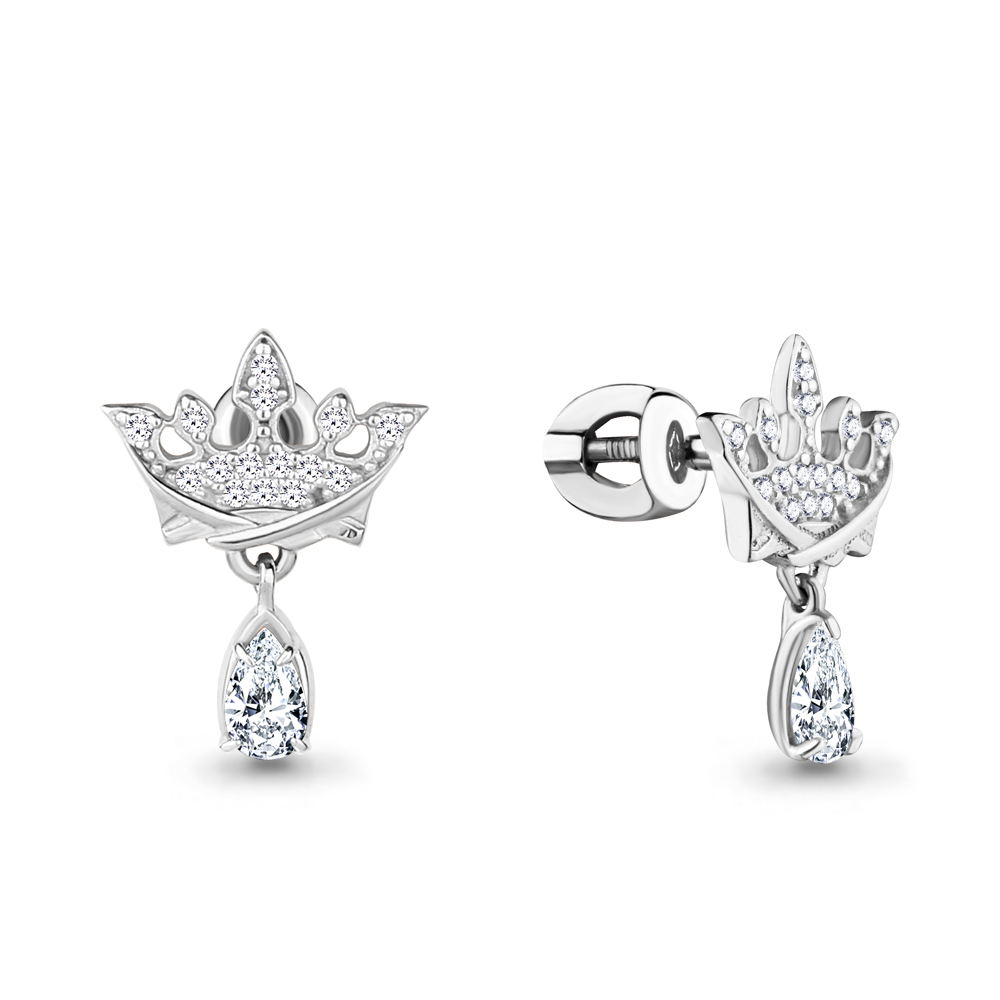 

Серьги из серебра с фианитом Яхонт Ювелирный 189415, 189415