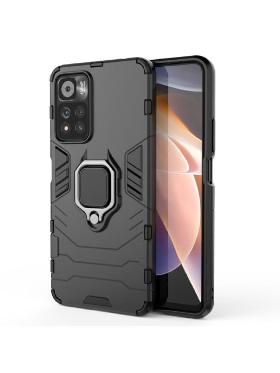 

Brodef Ring Противоударный чехол с кольцом для Poco M4 Pro 5G черный