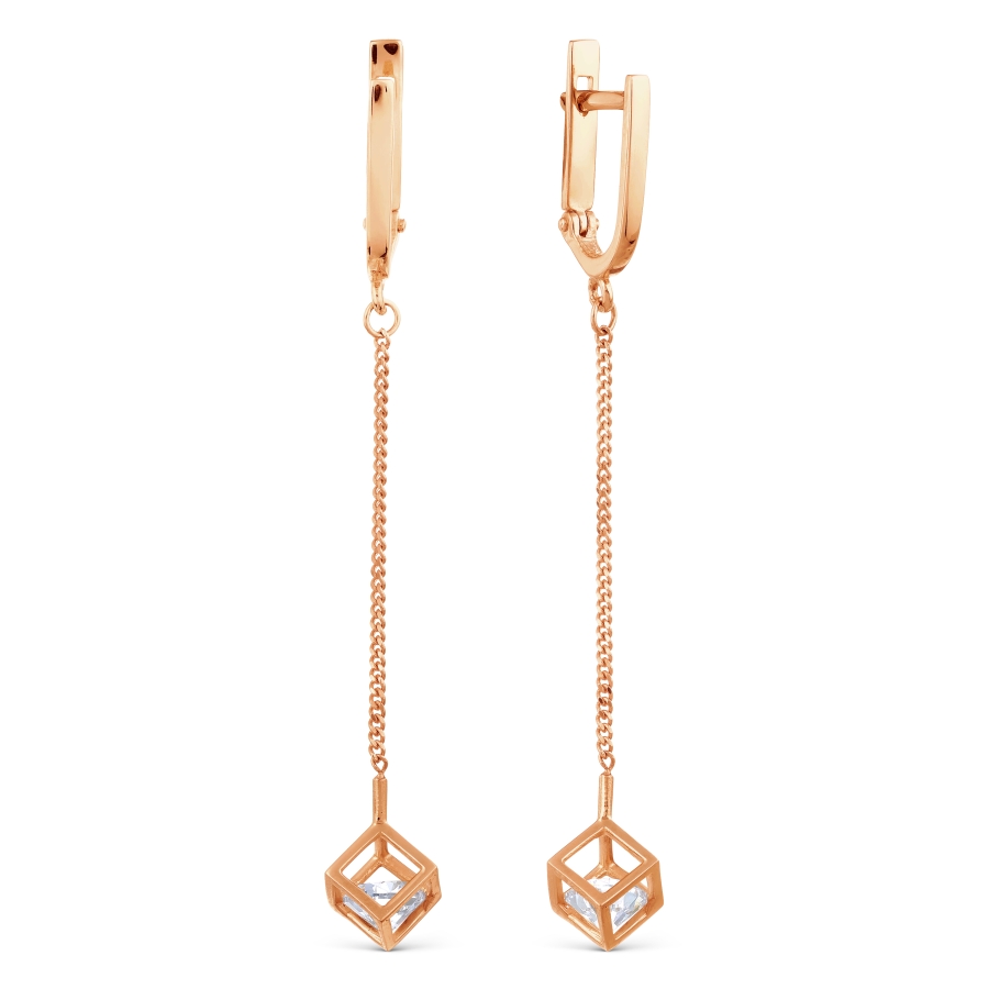 

Серьги из желтого золота ЯХОНТ Ювелирный 189453, Swarovski, 189453