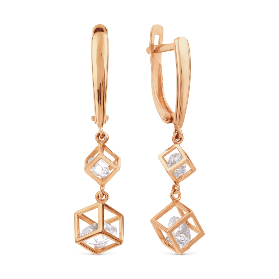 

Серьги из желтого золота со swarovski Яхонт Ювелирный 189455, 189455