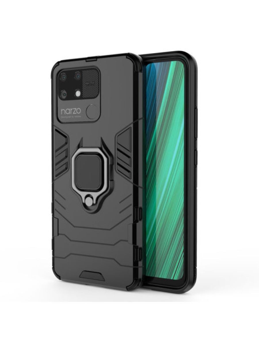 

Brodef Ring Противоударный чехол с кольцом для Realme Narzo 50A черный