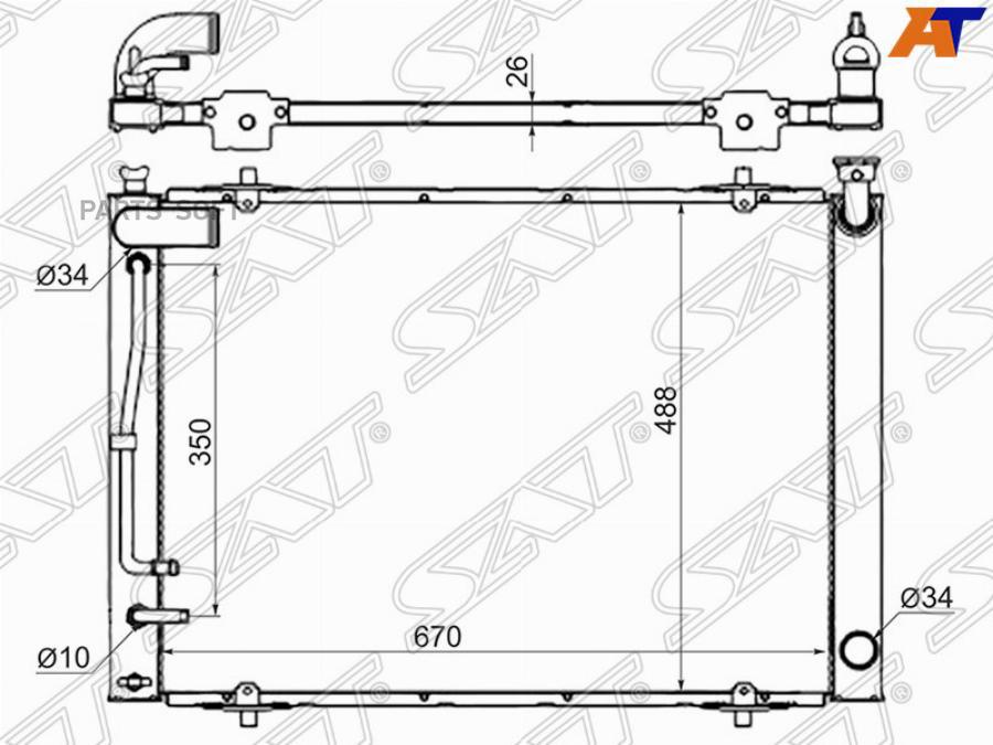 SAT Радиатор TOYOTA ALPHARD 2AZ 02-05