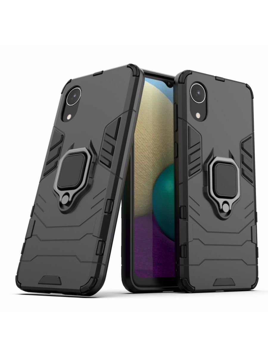 

Brodef Ring Противоударный чехол с кольцом для Samsung Galaxy A03 Core черный
