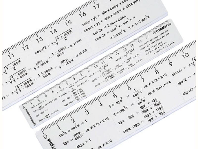Линейка справочная 20см Тригонометрия б/цв. Стамм ЛС04