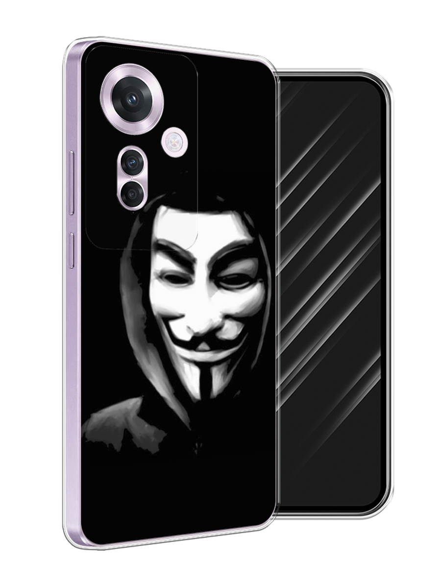 

Чехол Awog на Oppo Reno 11F "Анонимус", Черный;серый;белый, 2516650-1