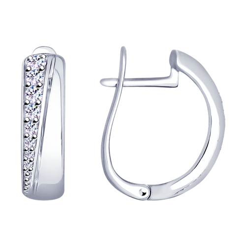 

Серьги из серебра с фианитом Яхонт Ювелирный 190840, 190840