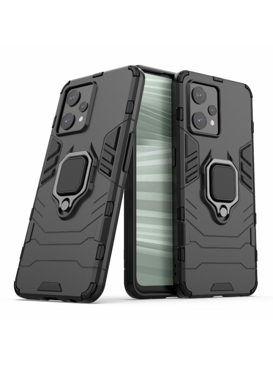 

Brodef Ring Противоударный чехол с кольцом для Realme 9 pro черный