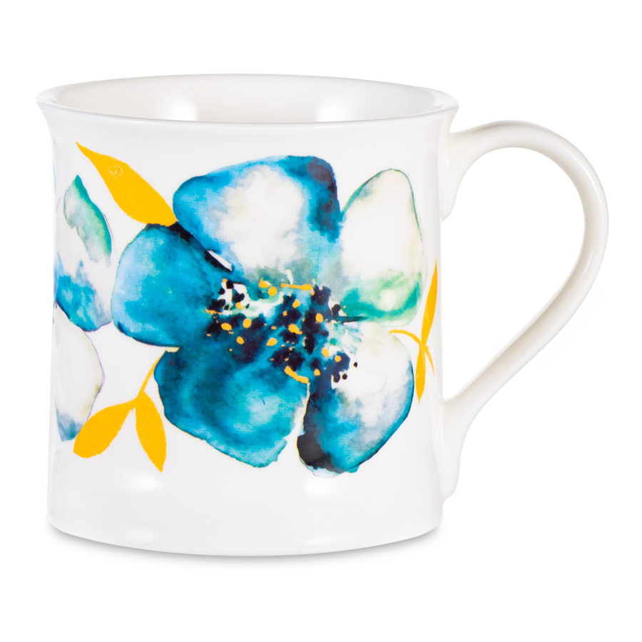 

Кружка Just Mugs Devon Синий сад №1 412 мл, фарфор костяной
