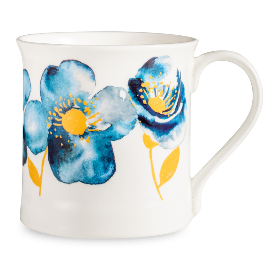 

Кружка Just Mugs Devon Синий сад №2 412 мл, фарфор костяной