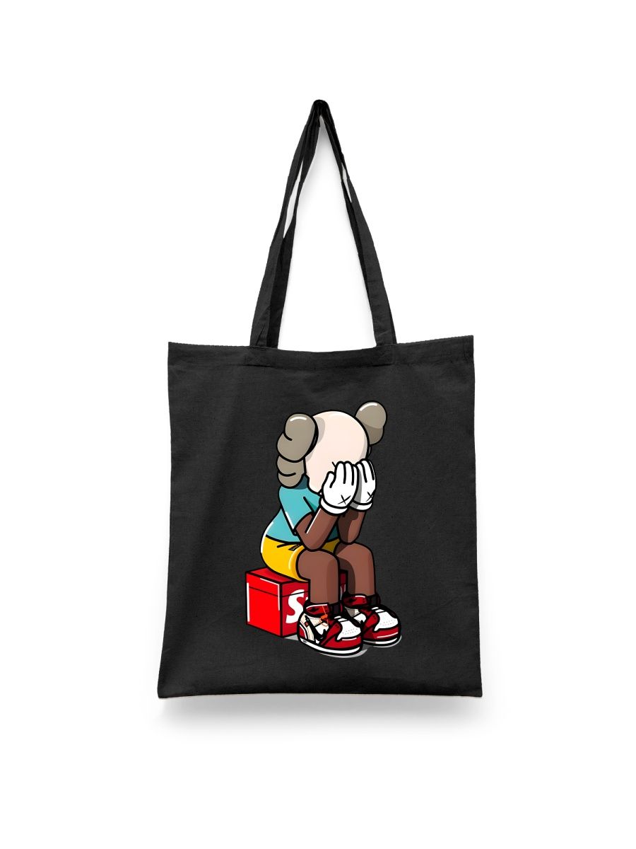 

Шоппер унисекс Каждому Своё Художник/KAWS/Кавс IZKW11, черный, Художник/KAWS/Кавс IZKW11