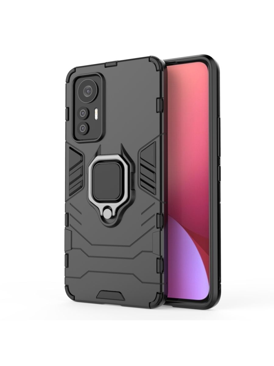 

Brodef Ring Противоударный чехол с кольцом для Xiaomi 12 Lite черный