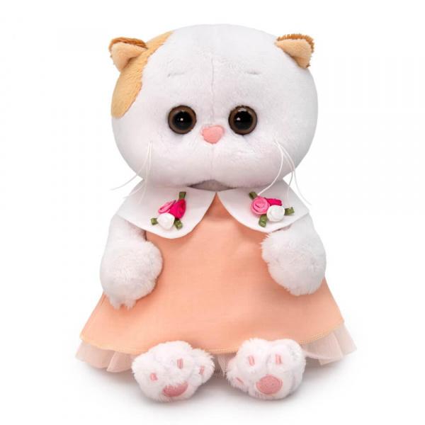 

Мягкая игрушка BUDI BASA Кошечка Ли-Ли BABY в персиковом платье, Белый