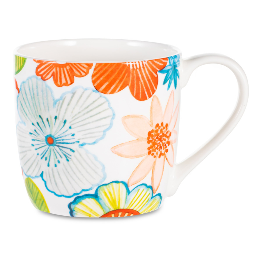 

Кружка Just Mugs Jade Цветы Весна 400 мл, фарфор костяной
