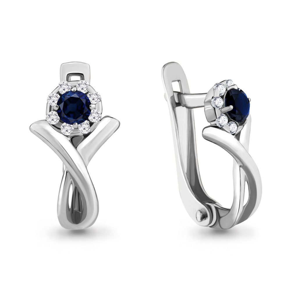 

Серьги из серебра ЯХОНТ Золотой 192086, сапфир/фианит, 192086