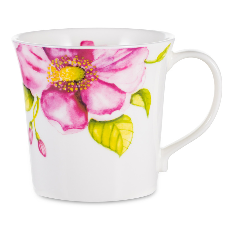 

Кружка Just Mugs Mersey Ботанический сад Шиповник 412 мл, фарфор костяной