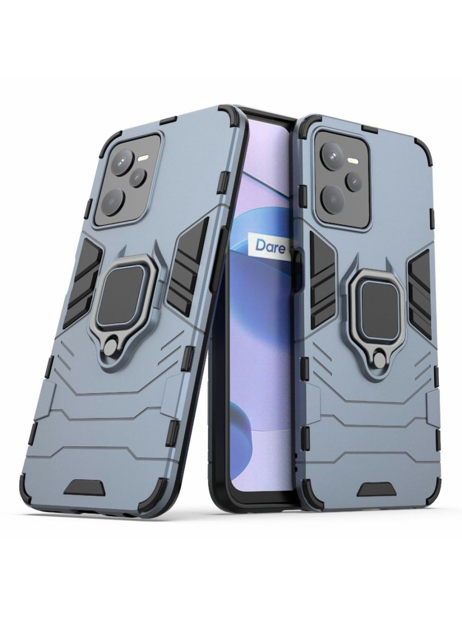 

Brodef Ring Противоударный чехол с кольцом для Realme C35 синий