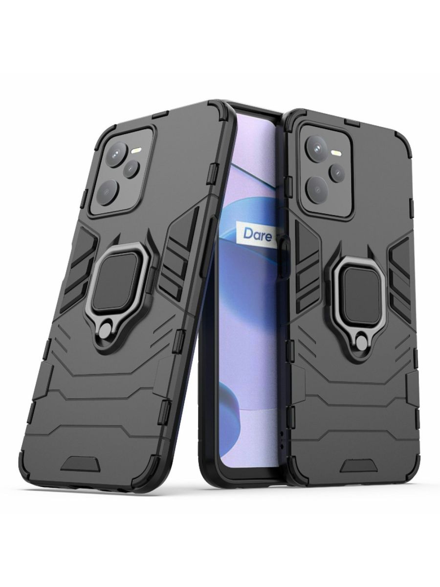 

Brodef Ring Противоударный чехол с кольцом для Realme C35 черный