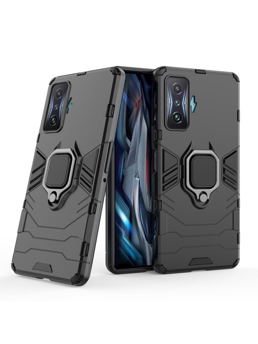 

Brodef Ring Противоударный чехол с кольцом для Poco F4 GT черный
