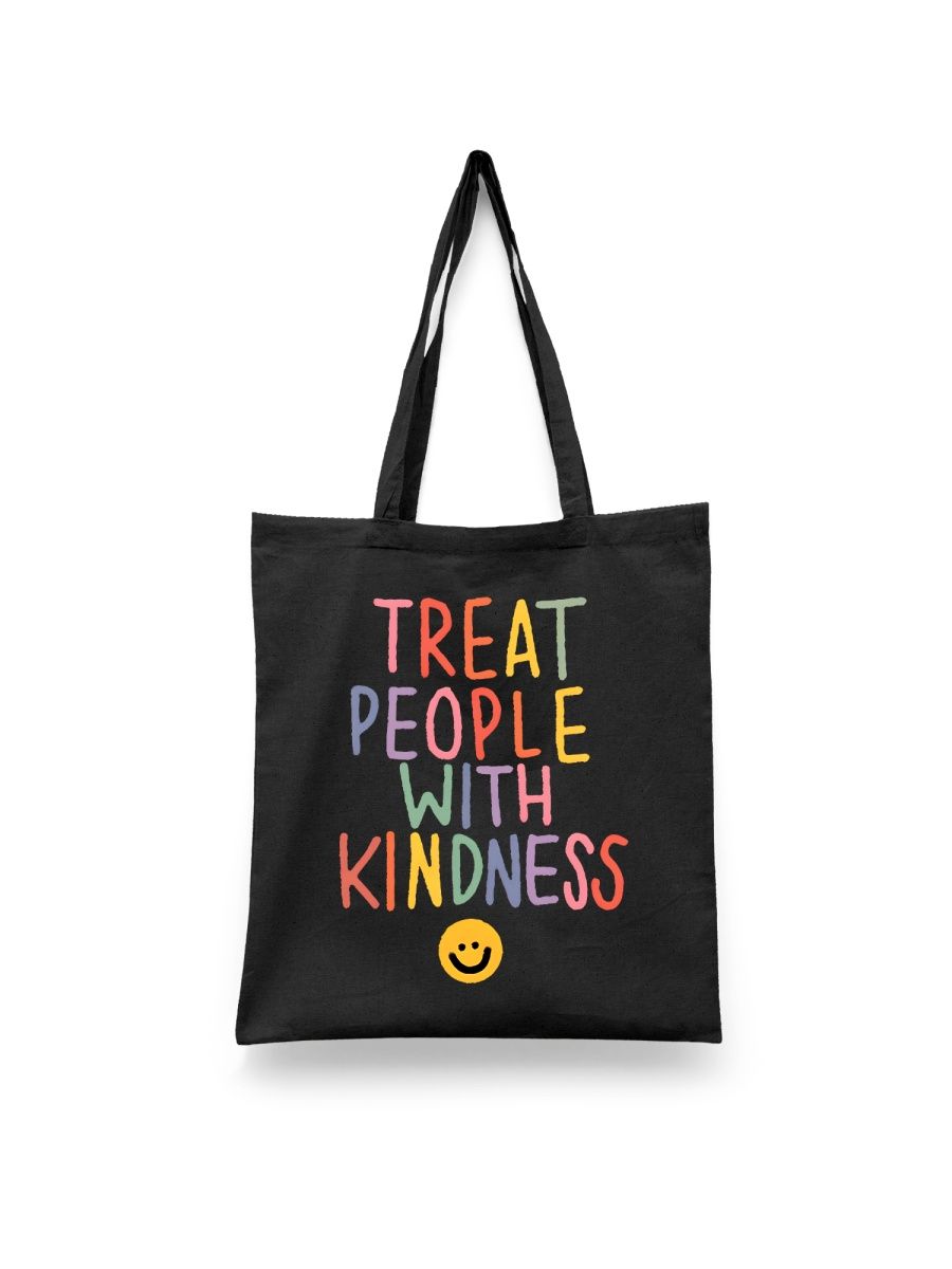 

Шоппер унисекс Каждому Своё Treat people with kindness/Фраза FRBCH12, черный, Treat people with kindness/Фраза FRBCH12
