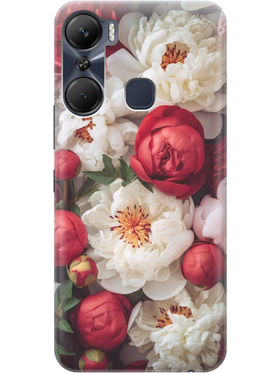 

Силиконовый чехол на Infinix Hot 12 Pro с рисунком "Красно-белые пионы", Белый;красный, 20000544