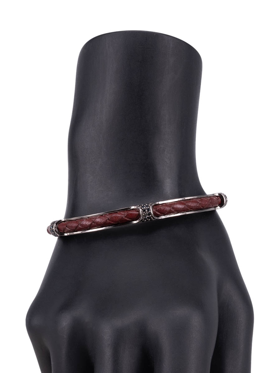 

Браслет из бижутерного сплава и натуральной кожи р.16-18 OTOKODESIGN 8-56602, 8-56602