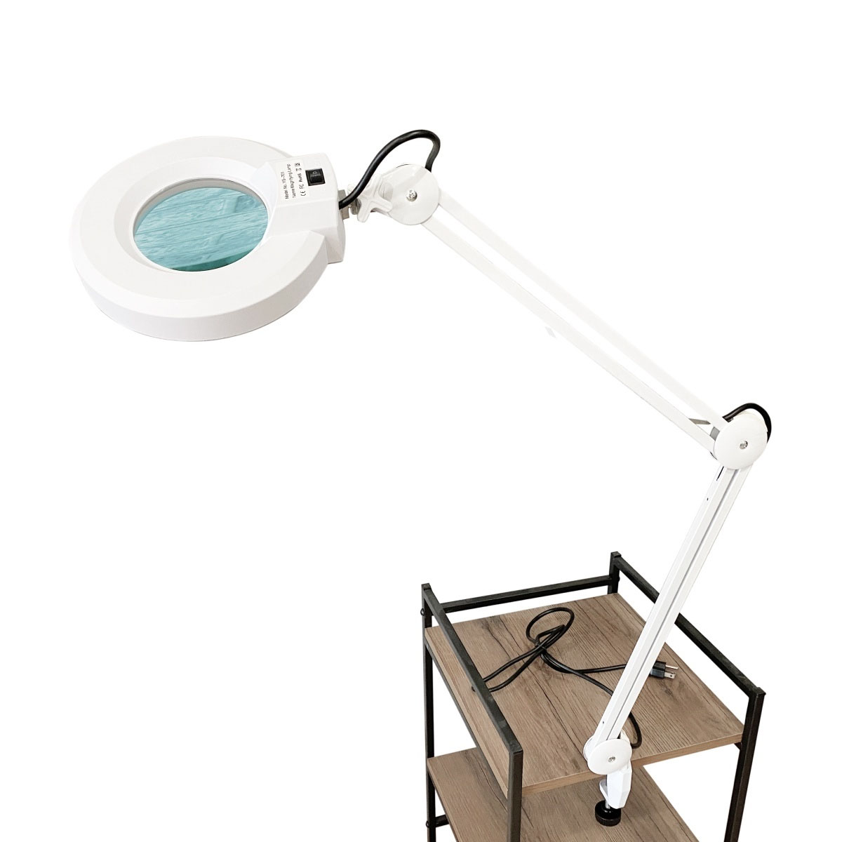 Лампа-лупа Fabric-stol на струбцине косметологическая, белая