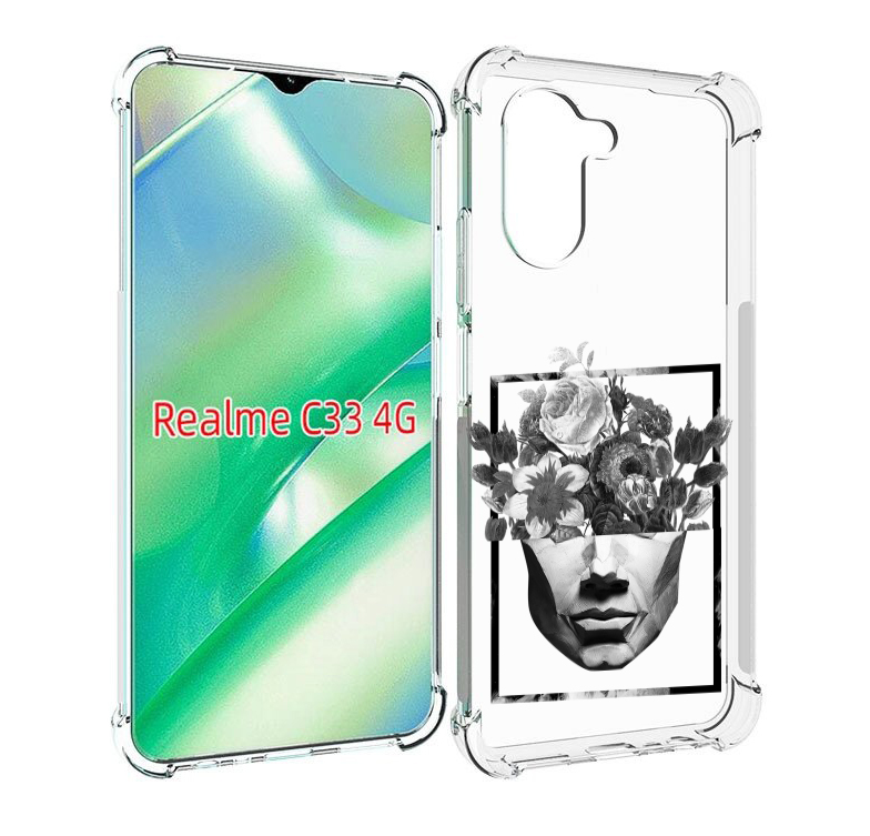 

Чехол MyPads черно белая ваза в абстракции для Realme C33 4G, Прозрачный, Tocco