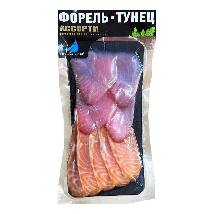 Ассорти холодного копчения Дивный Берег ломтики форели радужной и тунца желтоперого 100 г