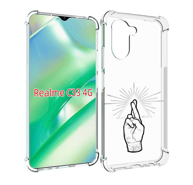 

Чехол MyPads черно белая рука для Realme C33 4G, Прозрачный, Tocco