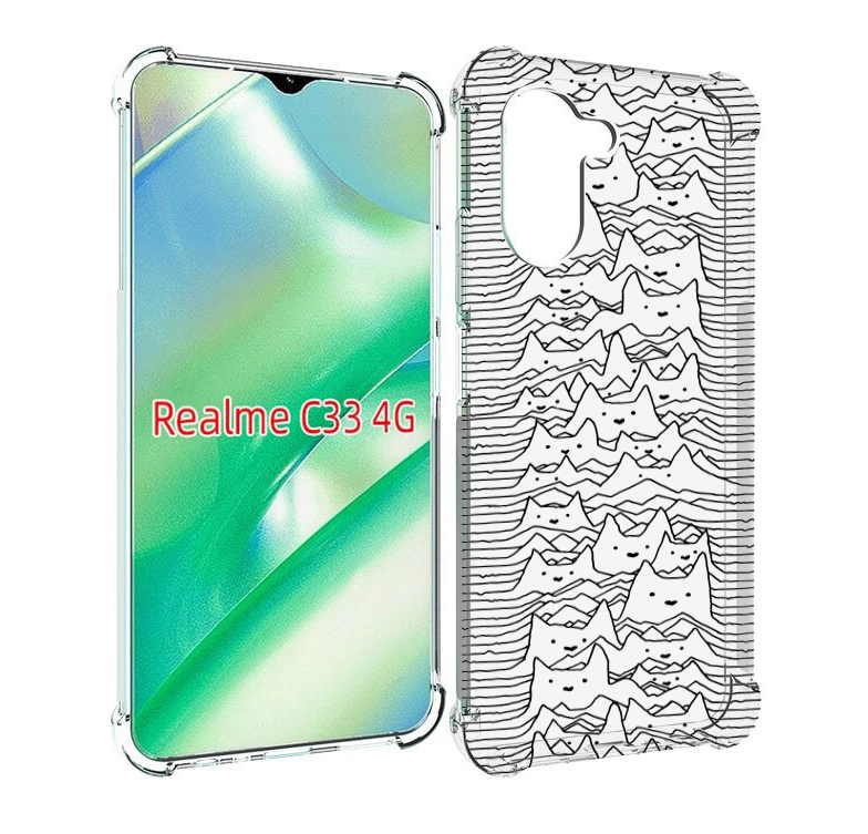 

Чехол MyPads черно белые коты 3D для Realme C33 4G, Прозрачный, Tocco