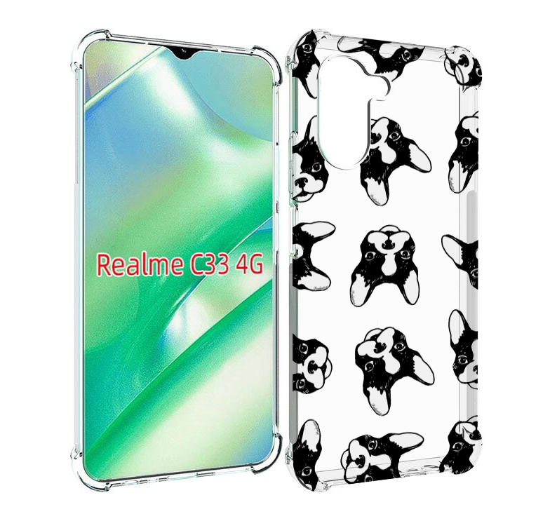 

Чехол MyPads черно белые собачки для Realme C33 4G, Прозрачный, Tocco