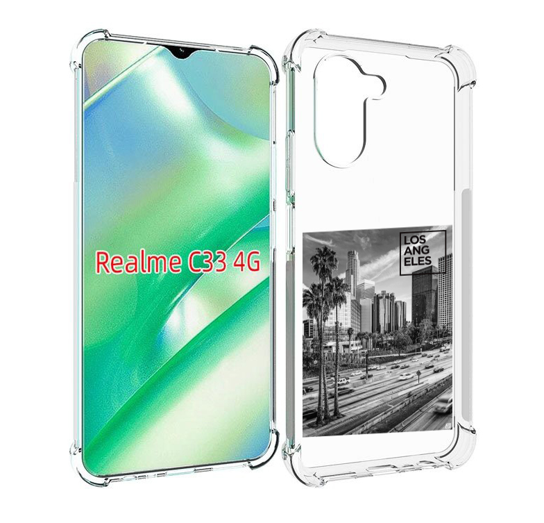 

Чехол MyPads черно белый лос анджелес для Realme C33 4G, Прозрачный, Tocco