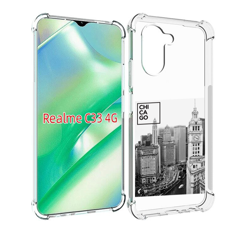 

Чехол MyPads черно белый чикаго для Realme C33 4G, Прозрачный, Tocco