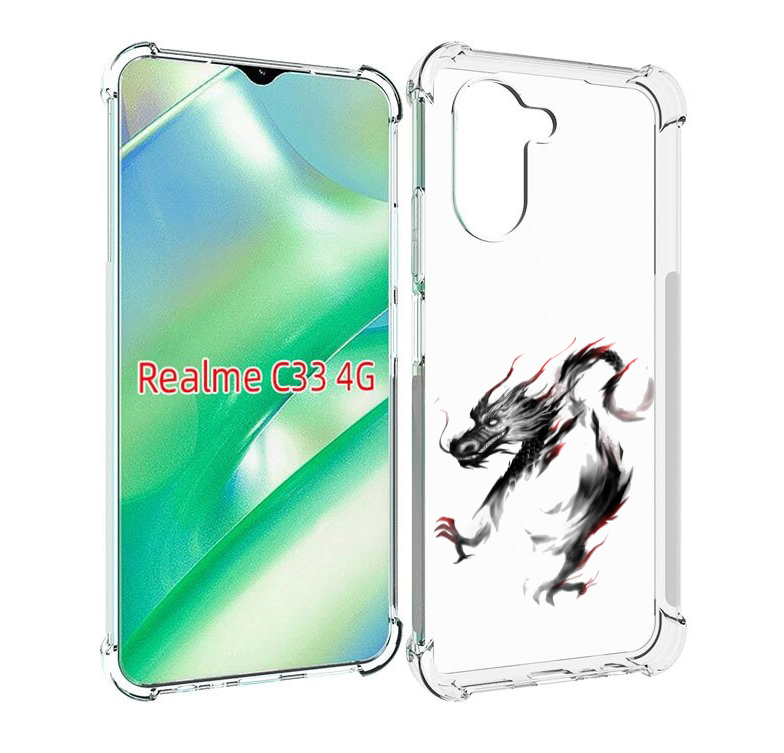 

Чехол MyPads черный дракон для Realme C33 4G, Прозрачный, Tocco