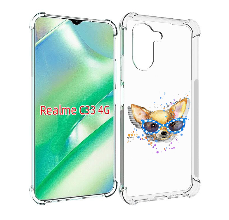 

Чехол MyPads чихуа-хуа в очках для Realme C33 4G, Прозрачный, Tocco
