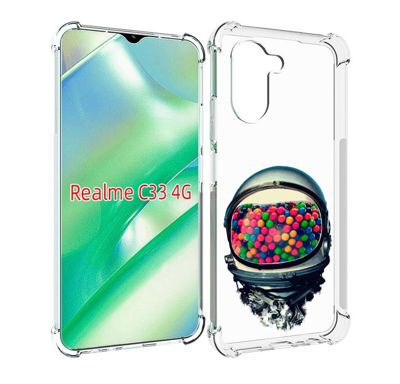 

Чехол MyPads шлем космонавта для Realme C33 4G, Прозрачный, Tocco