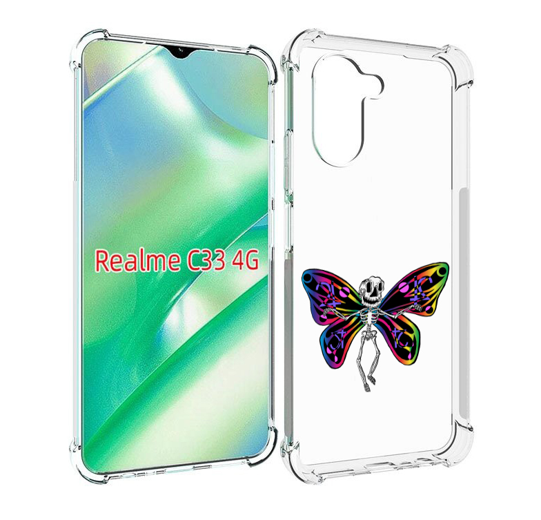 

Чехол MyPads эффект бабочки для Realme C33 4G, Прозрачный, Tocco