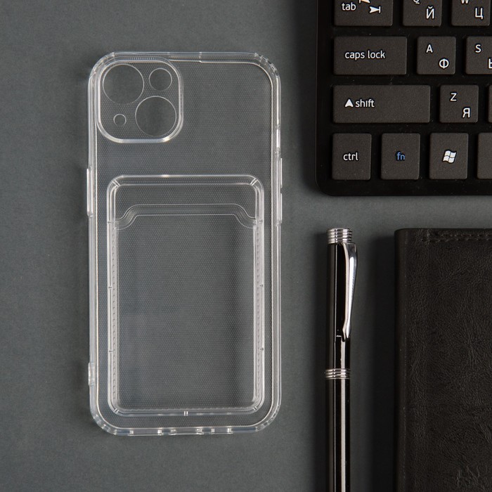 

Чехол iBox Crystal для iPhone 13 , с отсеком под карты, силиконовый, прозрачный