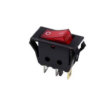 Выключатель клавишный ON-OFF красный с подсветкой 250V 15A (3c) (RWB-413, SC-788) REXANT