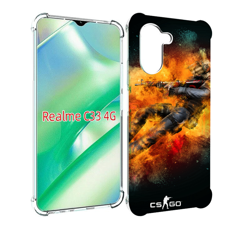 

Чехол MyPads CS-go Контр-террорист для Realme C33 4G, Прозрачный, Tocco