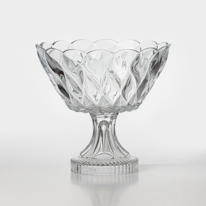 Ваза Lakomo стеклянная для фруктов Isfahan Glass 10391378 FLORENCE, d24,5 см