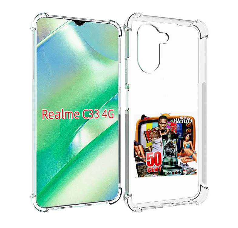 

Чехол MyPads 50 Cent - Retro 50 Cent Blends для Realme C33 4G, Прозрачный, Tocco