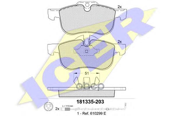 

Колодки Дисковые Передние Rоvеr 75 1.8I-2.5I/2.0Сdт 99> ICER 181335 181335