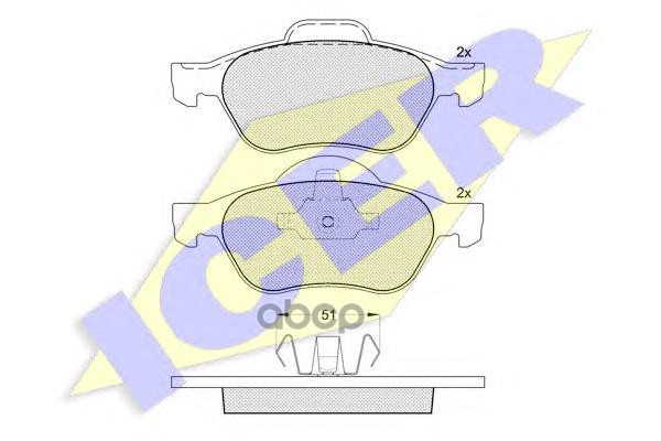 

Колодки Дисковые Передние Rеnаult Lаgunа Ii 1.6I/1.8I/1.9Dсi 01> Диск 15' ICER 1814 181431