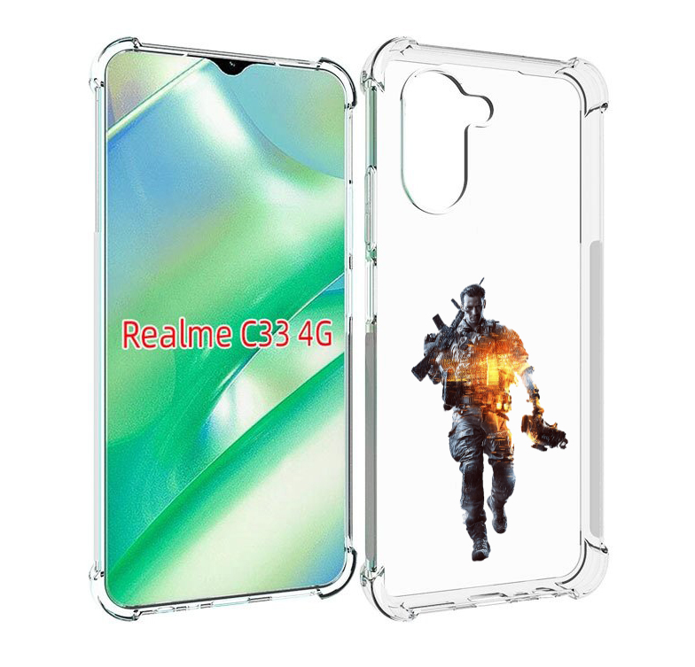 

Чехол MyPads Battlefield-4 мужской для Realme C33 4G, Прозрачный, Tocco