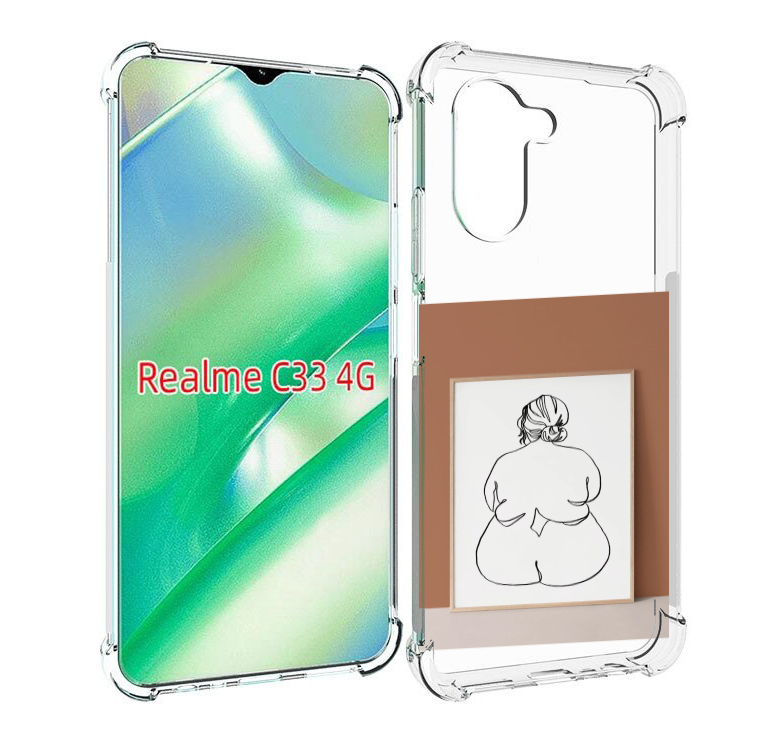 

Чехол MyPads Body Positive Female Figure Line Art женский для Realme C33 4G, Прозрачный, Tocco