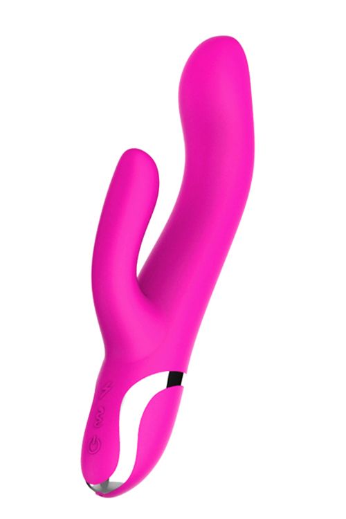 фото Розовый вибратор-кролик naghi no.43 rechargeable duo vibrator 23 см tonga